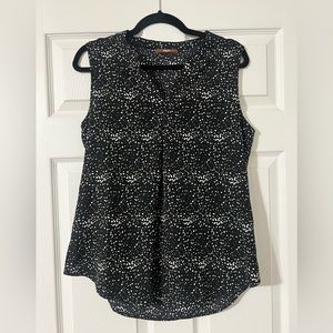 Black and White Sleeveless Top